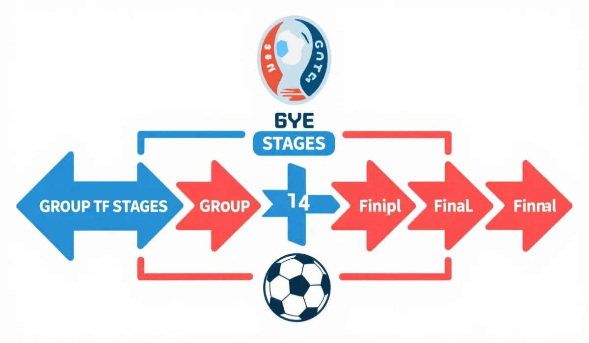 从小组赛到决赛阶段的赛程结构示意